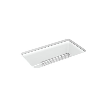 Kohler 33-1/2x18-5/16x10-1/8 Neoroc Undermnt Sgl-Bowl Kitchen Sink W/ Rack 8206-CM6